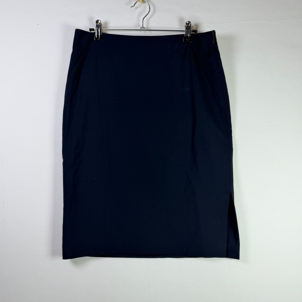 ANN TAYLOR Navy Blue Side Slit Pencil Skirt 10P